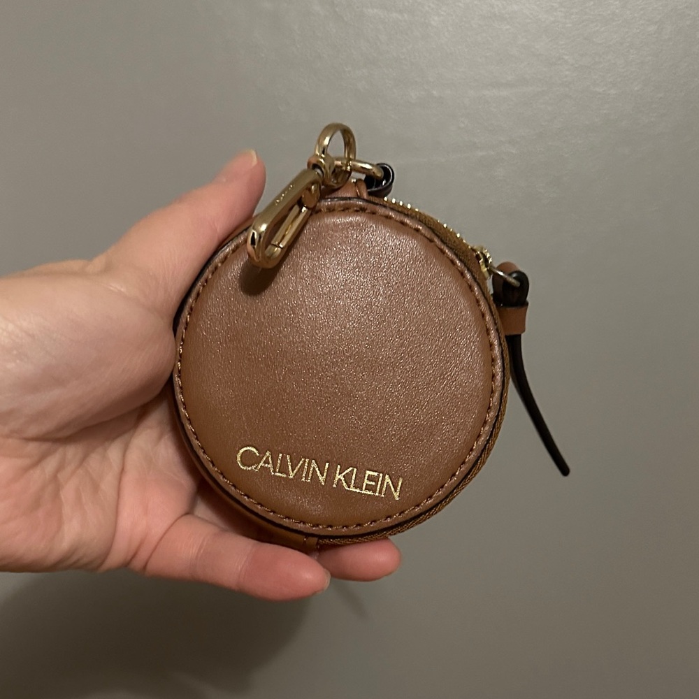 Calvin Klein Tan Round Coin Pouch
